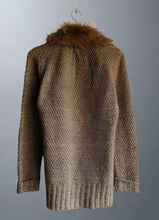 Load image into Gallery viewer, Faux Fur Collared Knit Cardigan Made in UK
