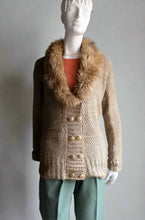 Load image into Gallery viewer, Faux Fur Collared Knit Cardigan Made in UK
